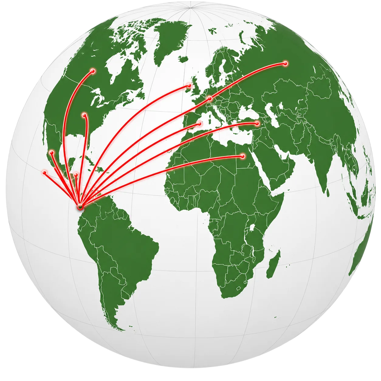 Mapa del mundo — mercados de Lizagro